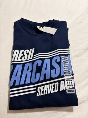 Fresh Sarcasm Navy Graphic Tee - Casual Men’s Shirt